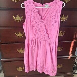J. Crew Vibrant Pink Scalloped Dress